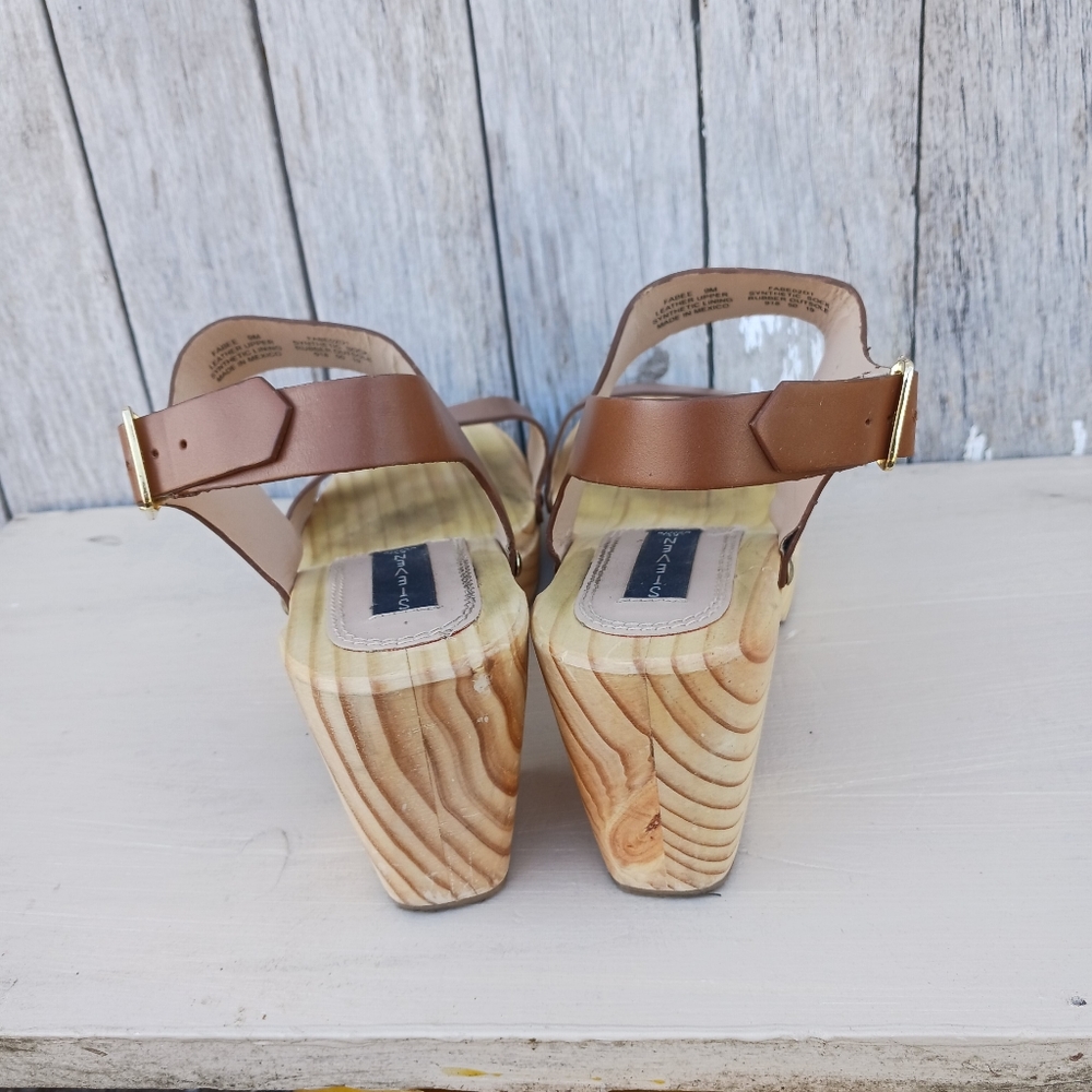 Steven By Steve Madden Womens Leather Platform Fabee Clog Sandals Cognac Size 9 - Picture 5 of 8